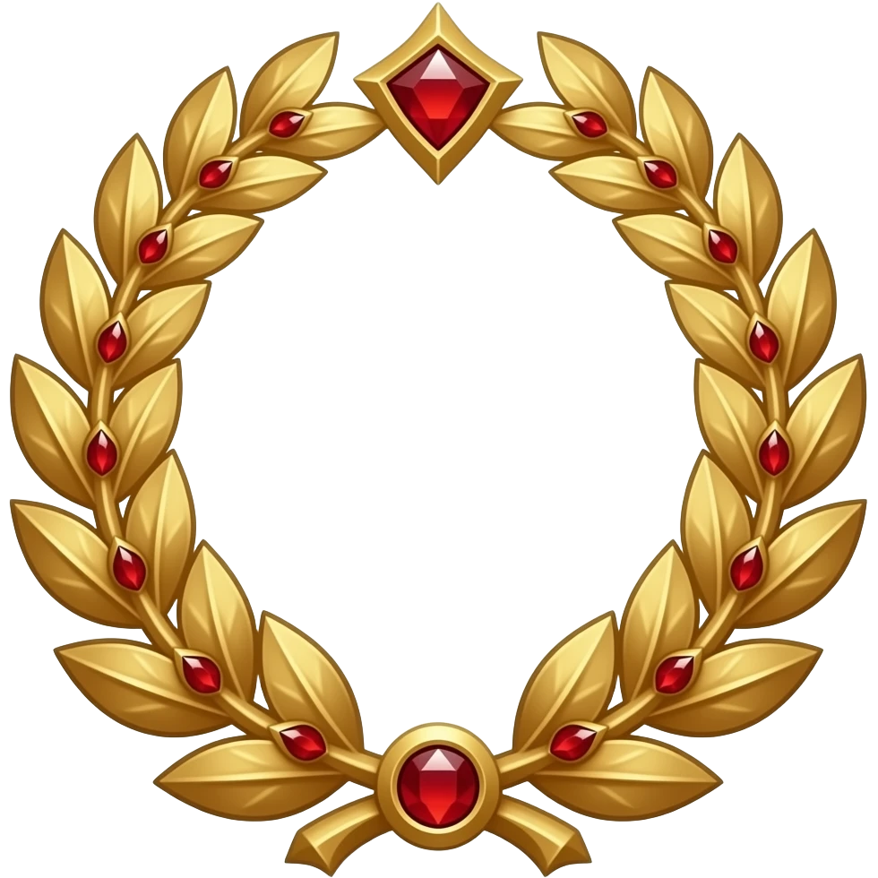 Corona de laurel imperial de oro y diamantes rojos del dios Emperador de Warhammer 40k emoji