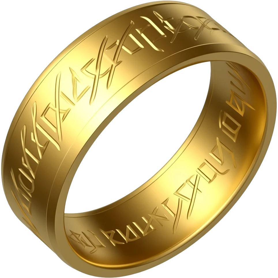Lord of the Rings ring, The text on it should also be visible; it should be an animated version of the real thing. The ring should also have text on the inside, and it should look more like an animation. emoji