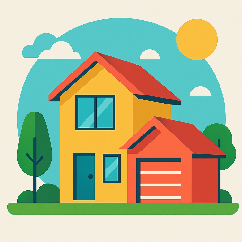 Flat design style house emoji