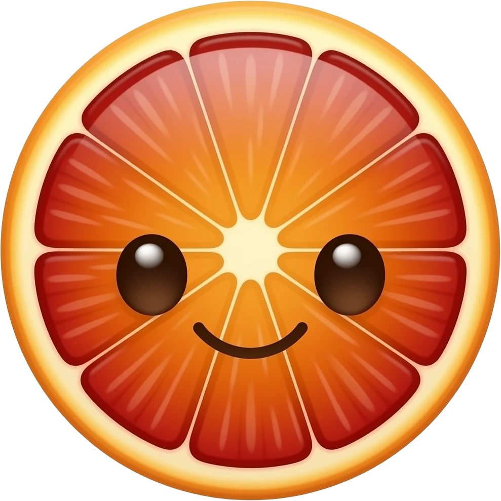 Kawaii naranja sanguínea emoji