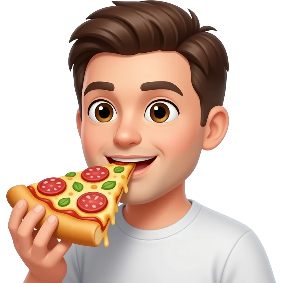 Ken eat a pizza emoji