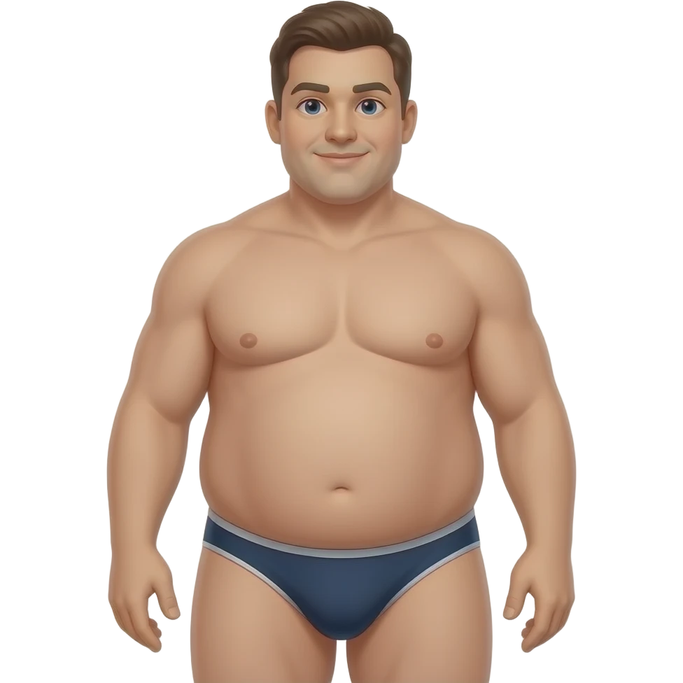 Fat man in thong underwear emoji