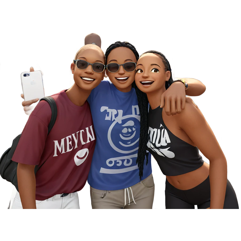 friends enjoying a sunny day emoji