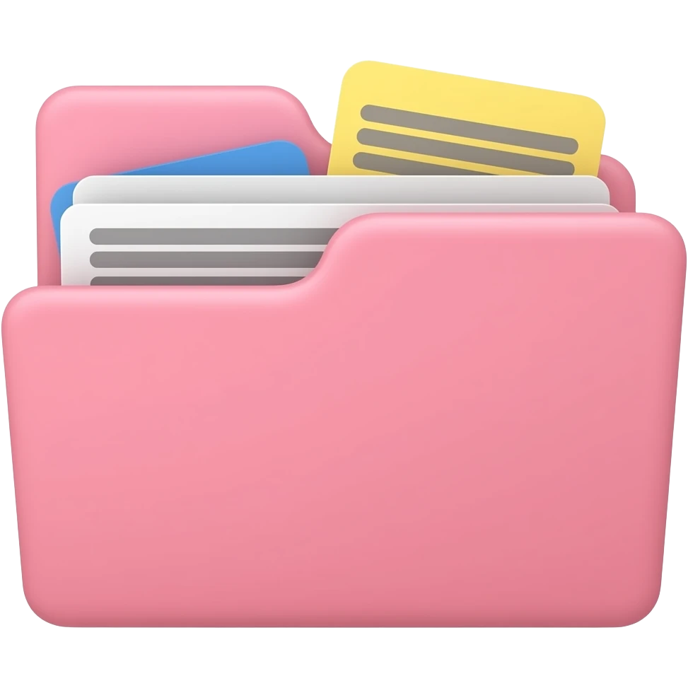 junk files soft pink folder emoji