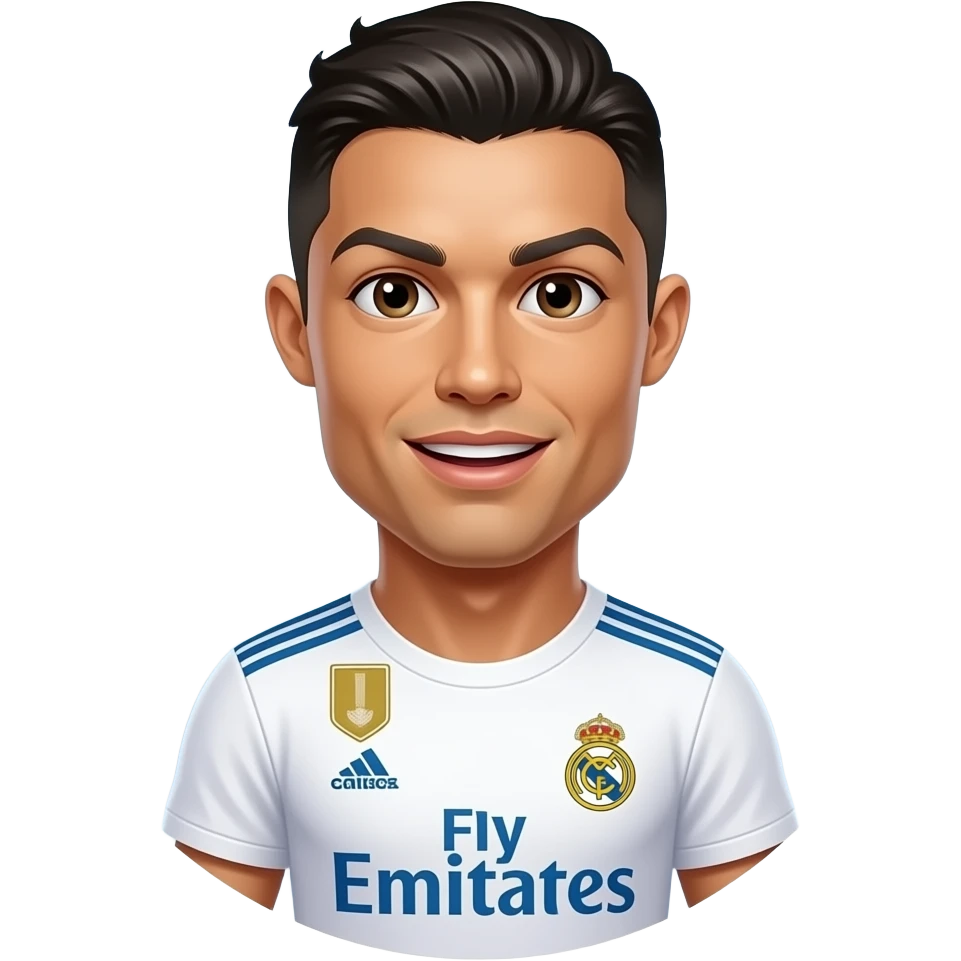 Cristiano ronaldo wearing real madrid jersey aura farming emoji