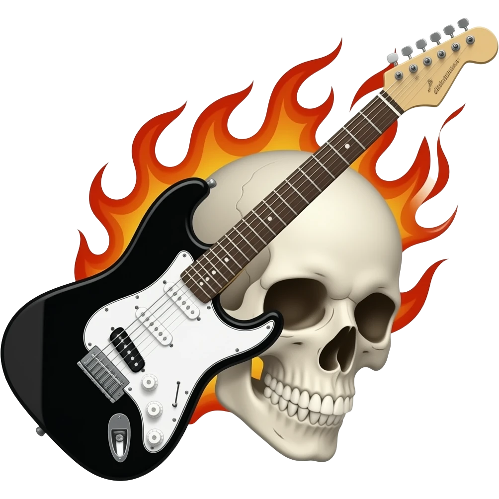 Like a rockstar guitar emoji black and white emoji