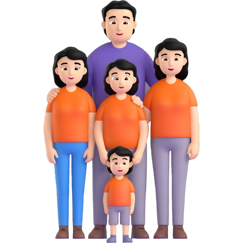 joyful caucasian family with black-haired father, mother and their young son emoji