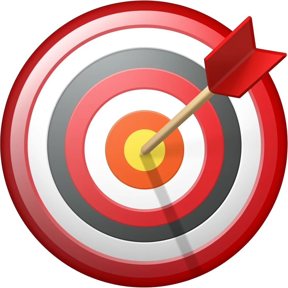 an arrow going into bullseye on a target emoji