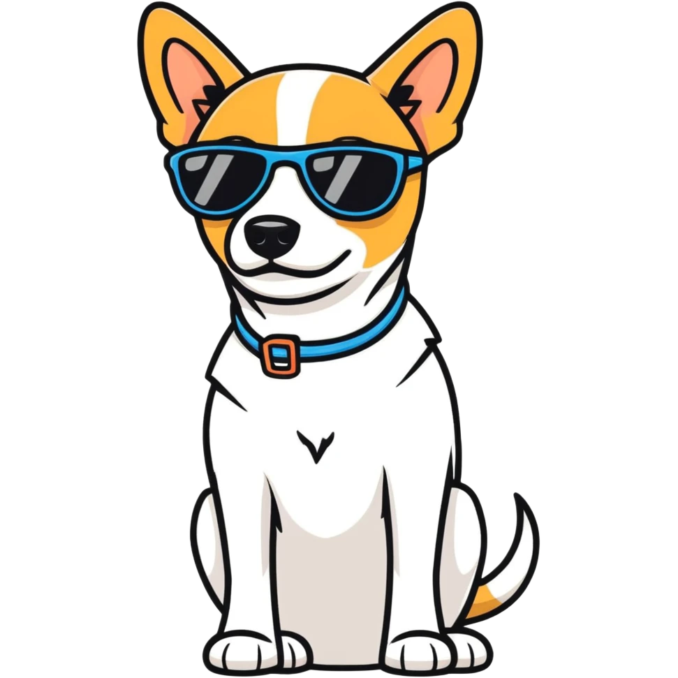 Dog pulling down sunglasses staring emoji