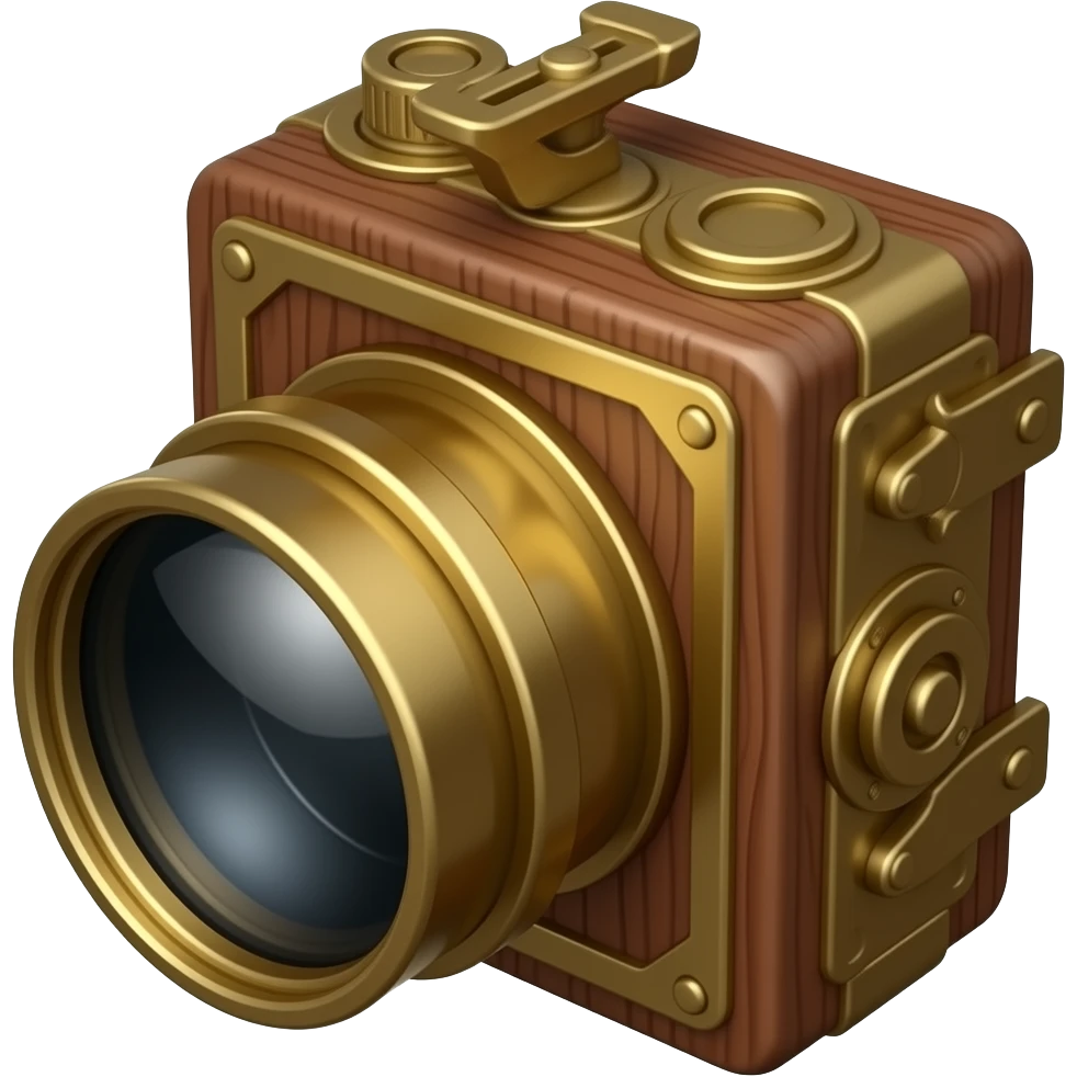 steampunk wooden eccentric camera obscura emoji