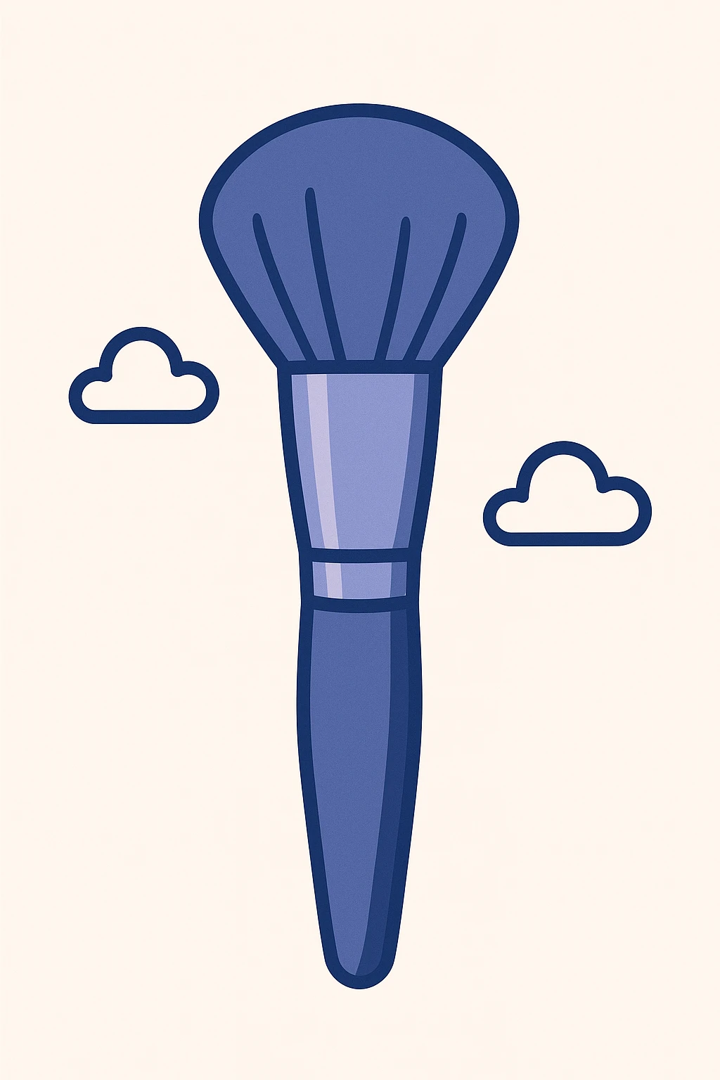 a makeup brush with soft bristles, modern look emoji