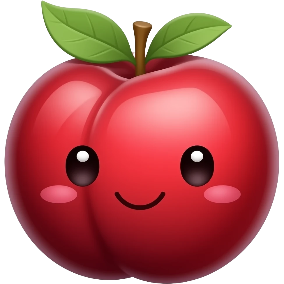 Kawaii ciruela de natal roja emoji