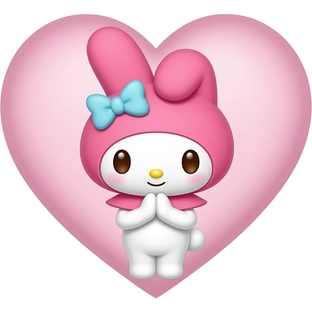 my melody the sanrio character making heart emoji