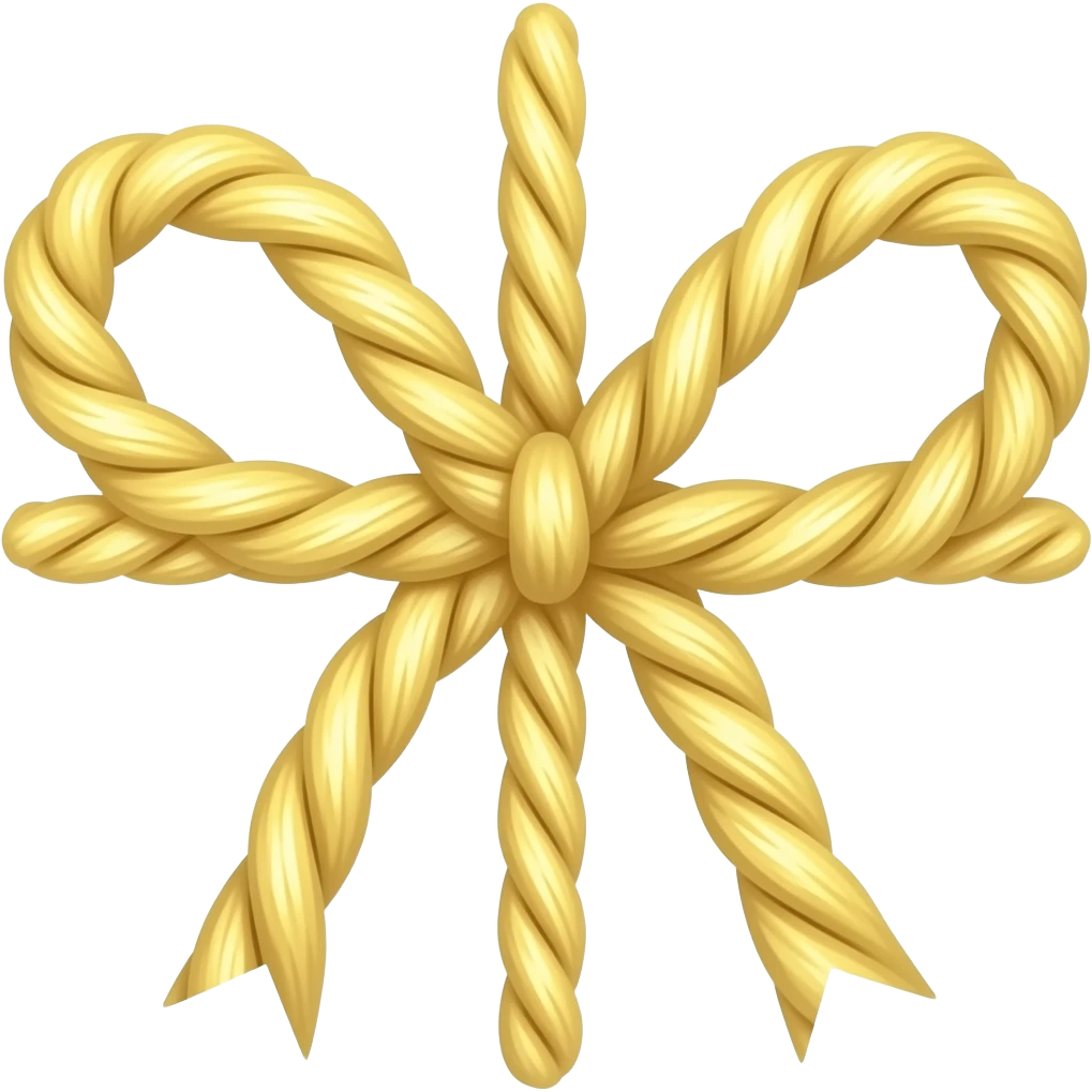 Tiny thin yellow bow made of string emoji