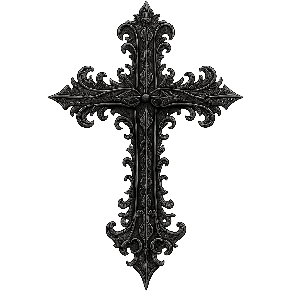 goth object, gothic cross, intricate emoji