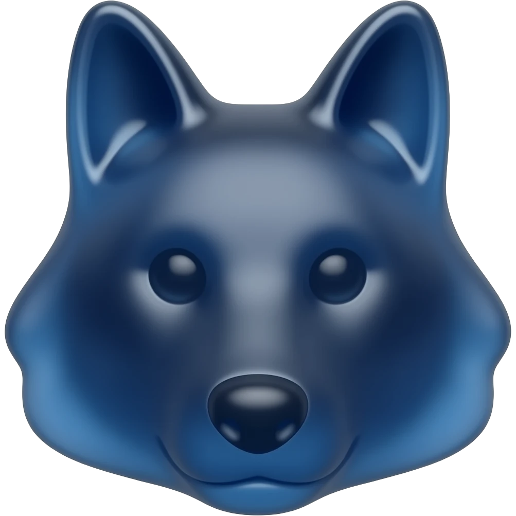 Navy Gummy clear wolf candy face emoji