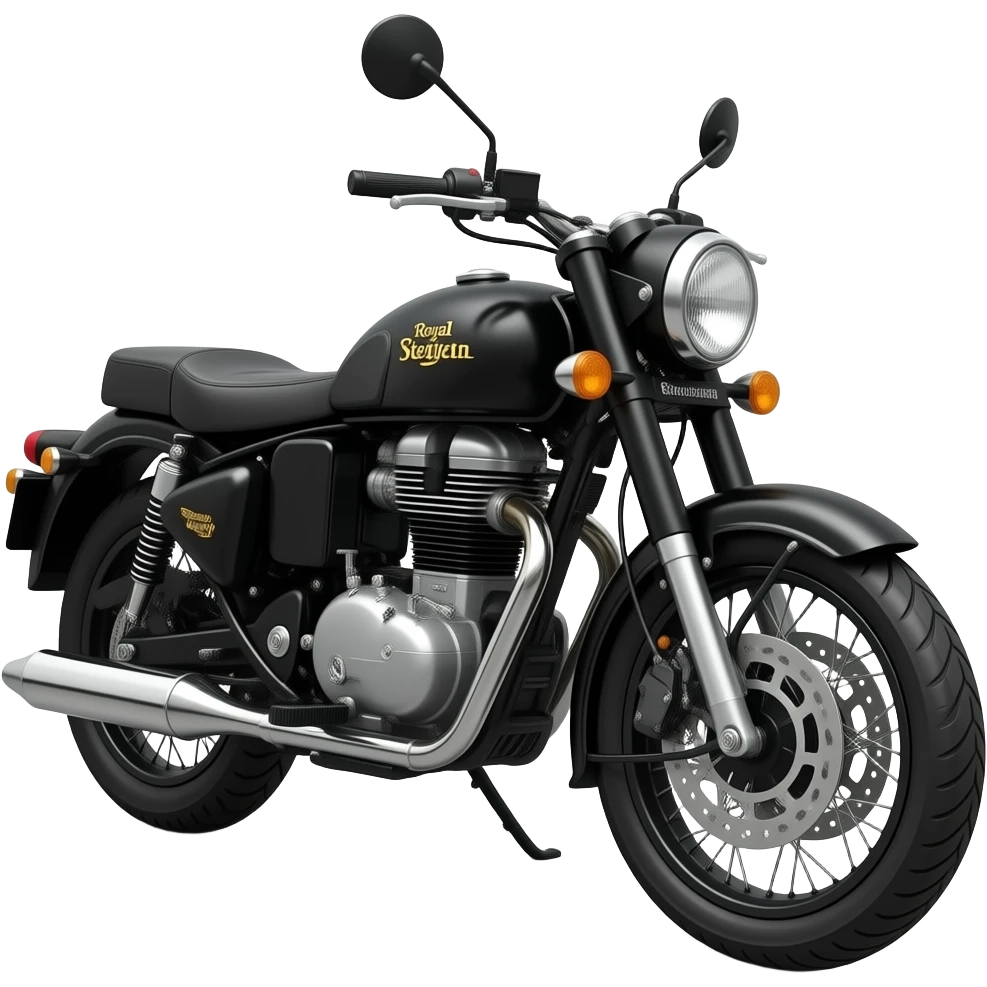 Royal Enfield Stealth black classic 350 bullet bike emoji