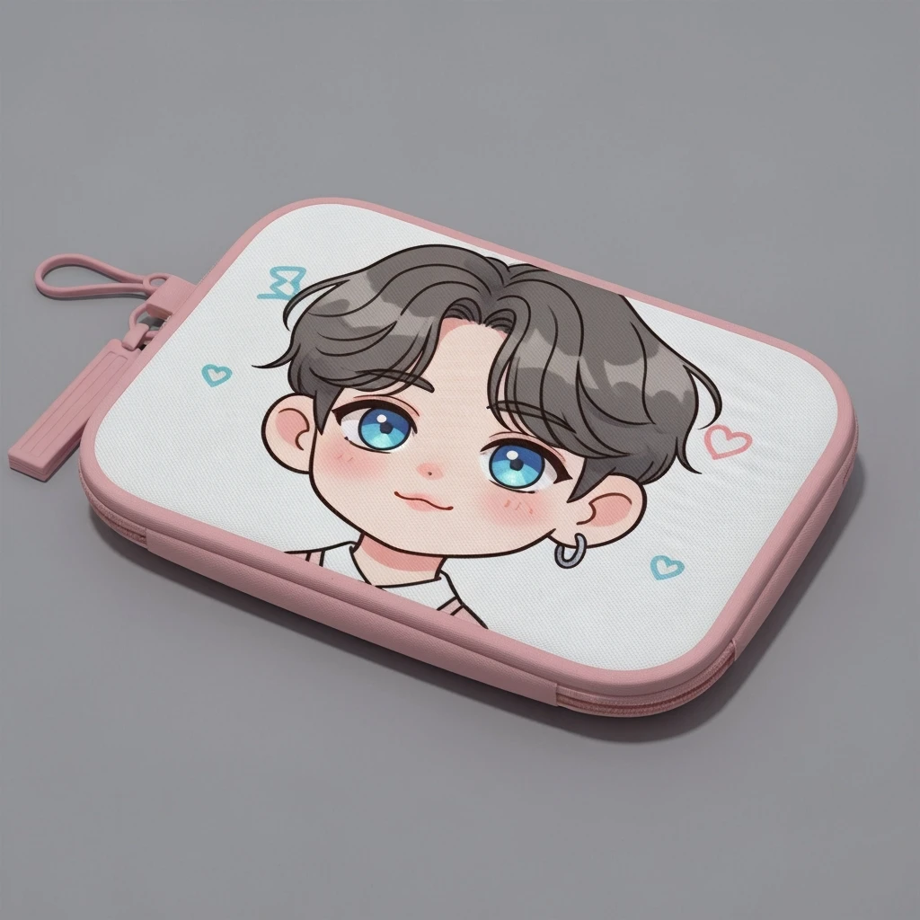 kpop fan pouch, cute, expressive, minimal emoji