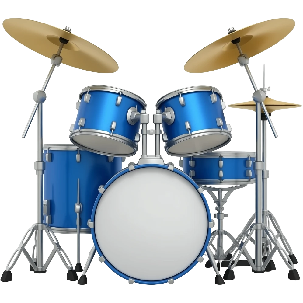 Blue Drum kit with 2 cymbals emoji