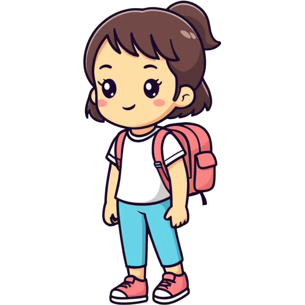 Girl first day school emoji