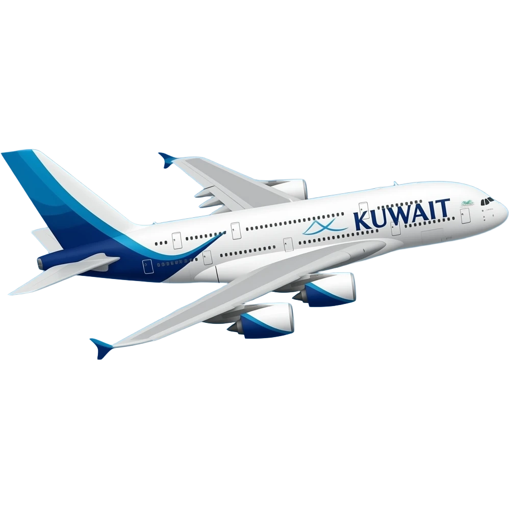 Kuwait Airways 380 in sky emoji