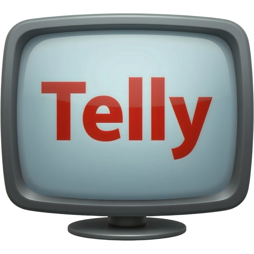 Telly tv red letters on tv Telly emoji