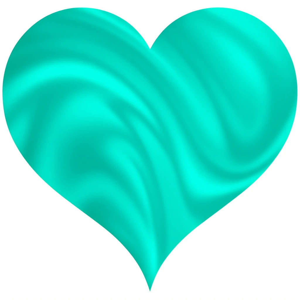 heart with a swirling teal pattern emoji