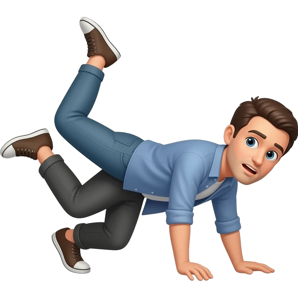 man tripping another man up emoji