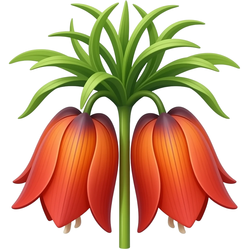 нарисуй цветок Crown Imperial  с лоском и стеблем emoji