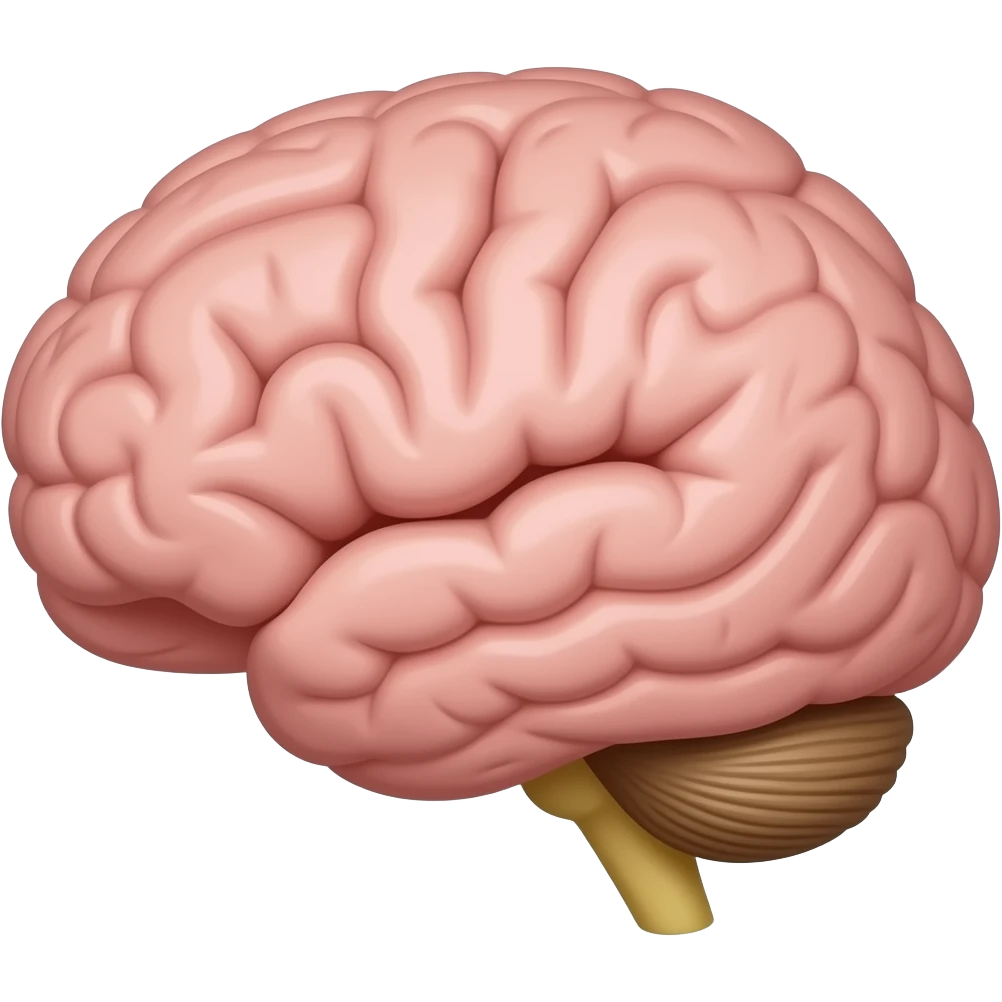 crea una imagen de un cerebro simple emoji