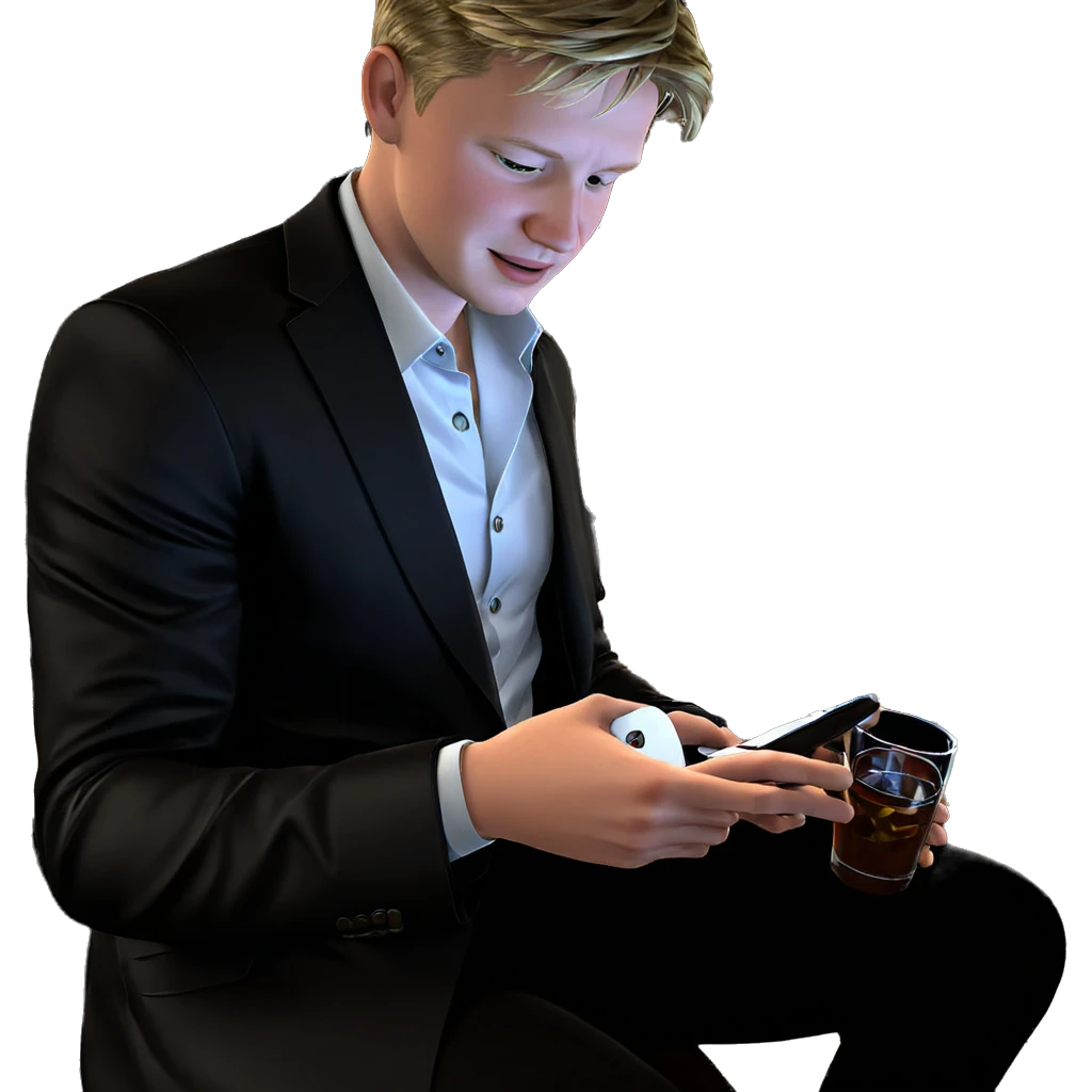 relaxed boy in bar setting emoji