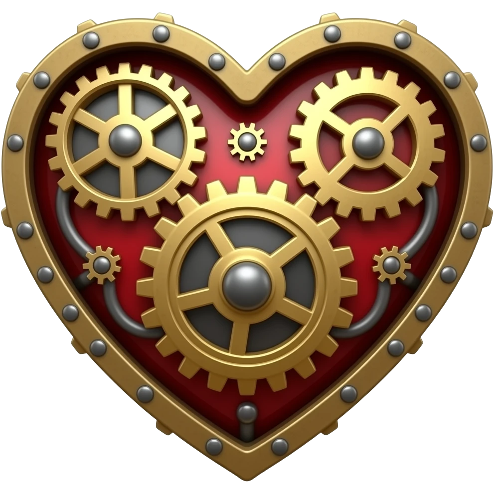 retro mechanical heart emoji