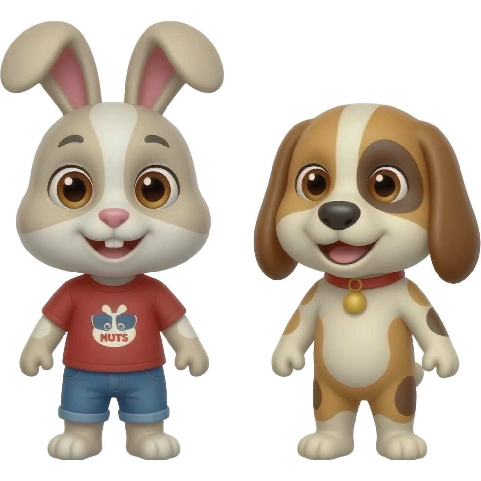 Lilly bunny from noco NUTS and bingo dog form emoji