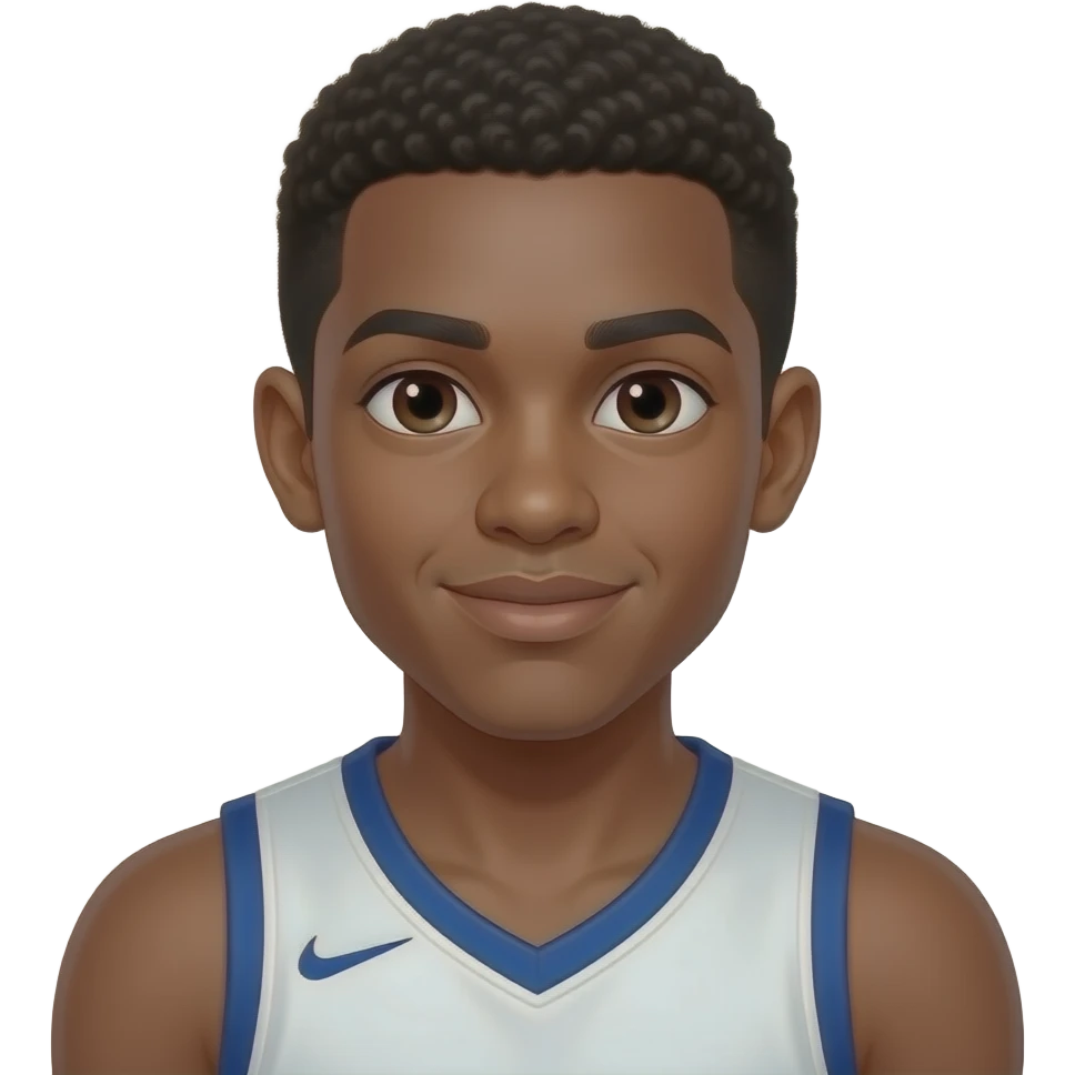 make a cute 20 year old man who’s skin color is black sitting down watching girls basketball about to play after us emoji