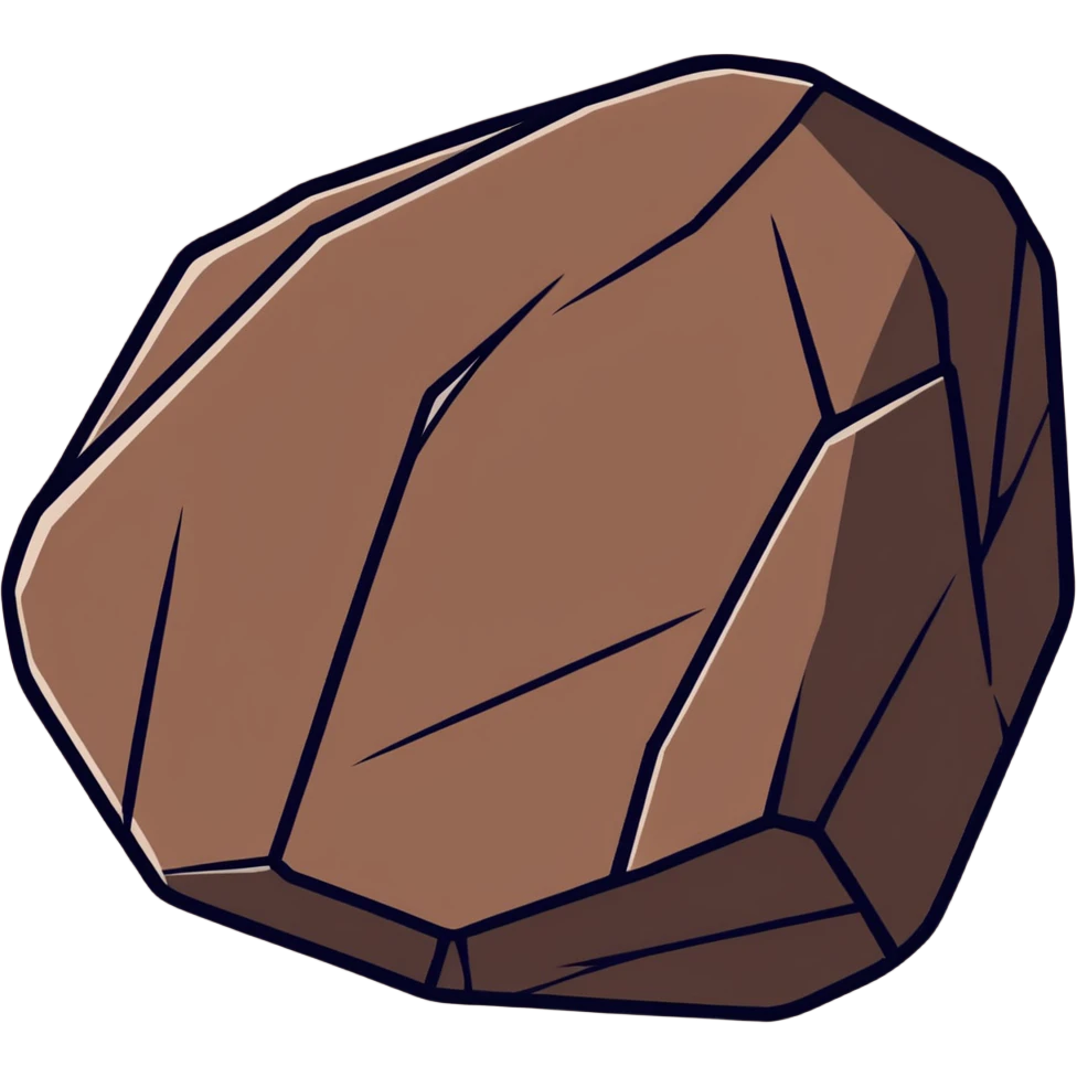 Dark brown shiny rock emoji