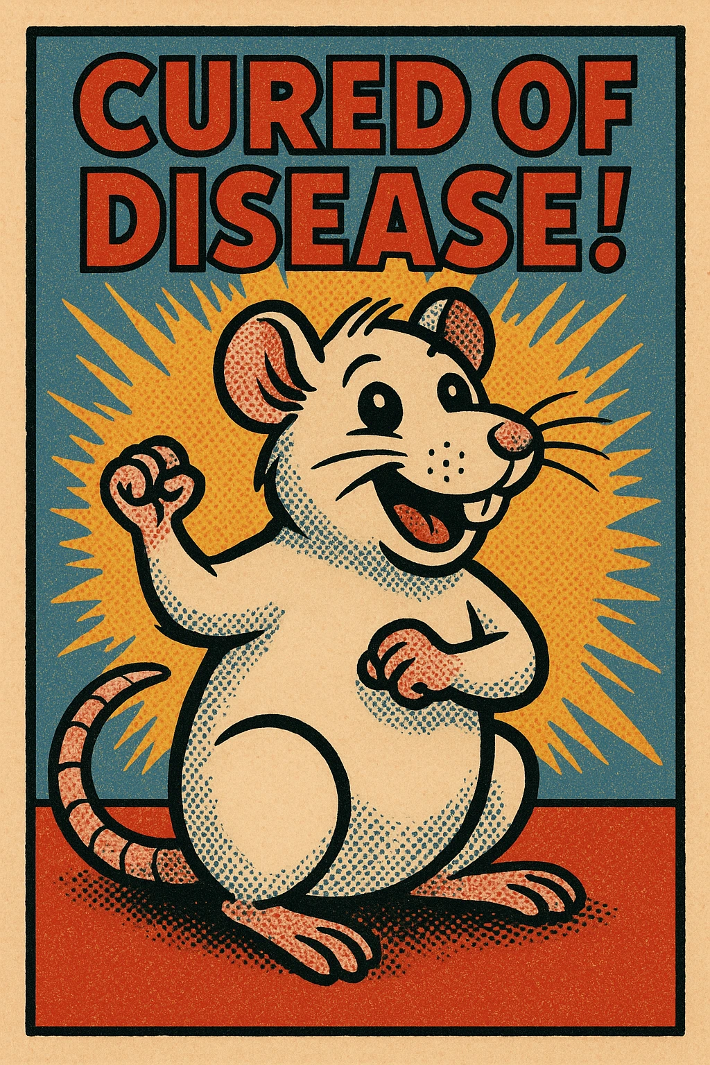A happy lab rat cured of a disease  emoji