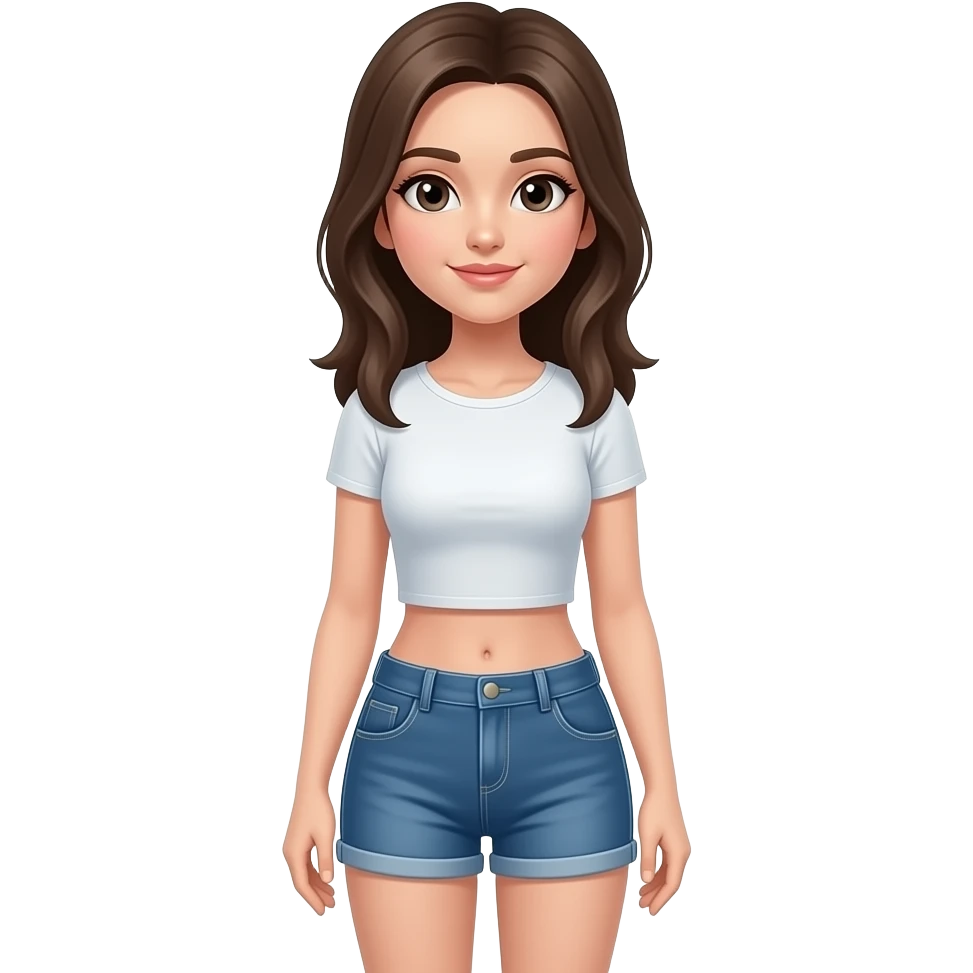 Skinny girl in shorts  extra skinny emoji