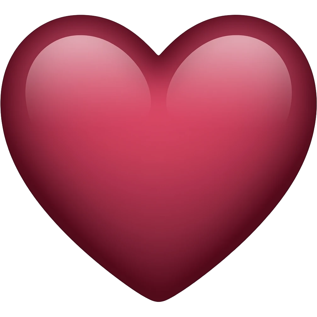 Maroon colour heart emoji for tech copy emoji