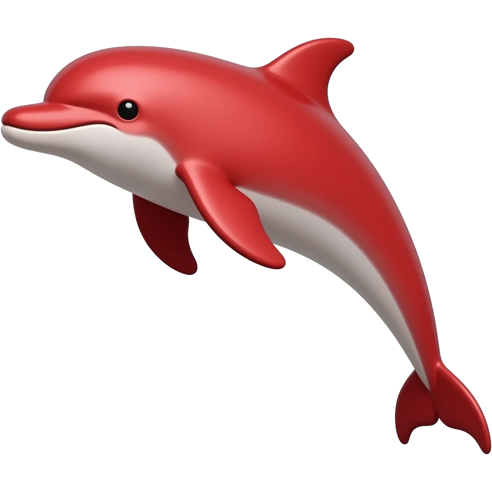 A red dolphin emoji