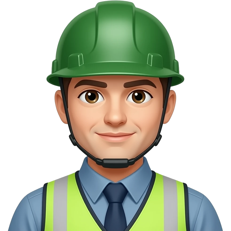Safety officer emoji with green halmet emoji