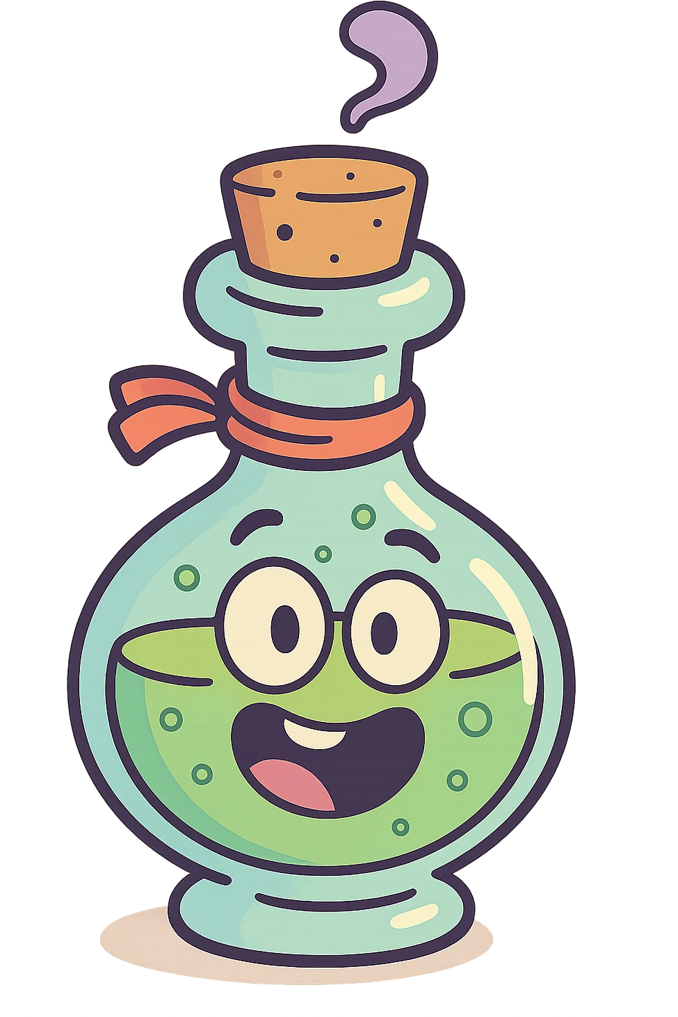whimsical potion bottle, flat vector style, playful design, bright colors, smooth edges emoji