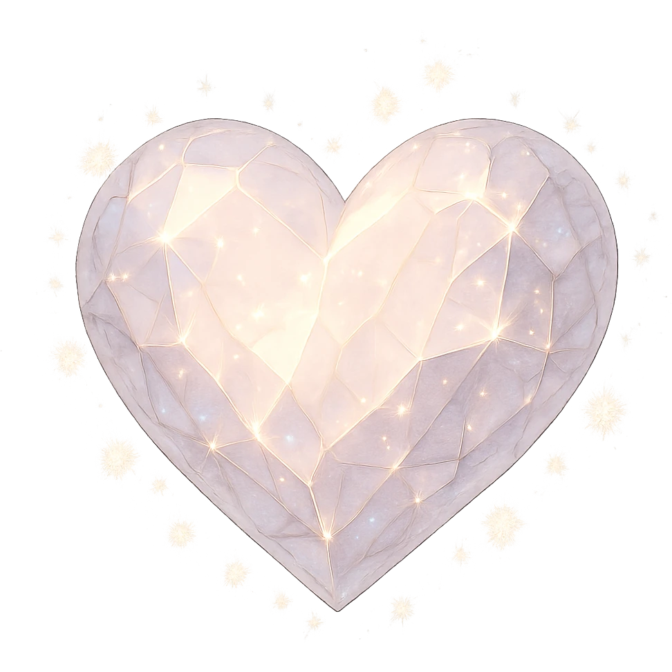 sparkling heart, ghibli style, no background emoji