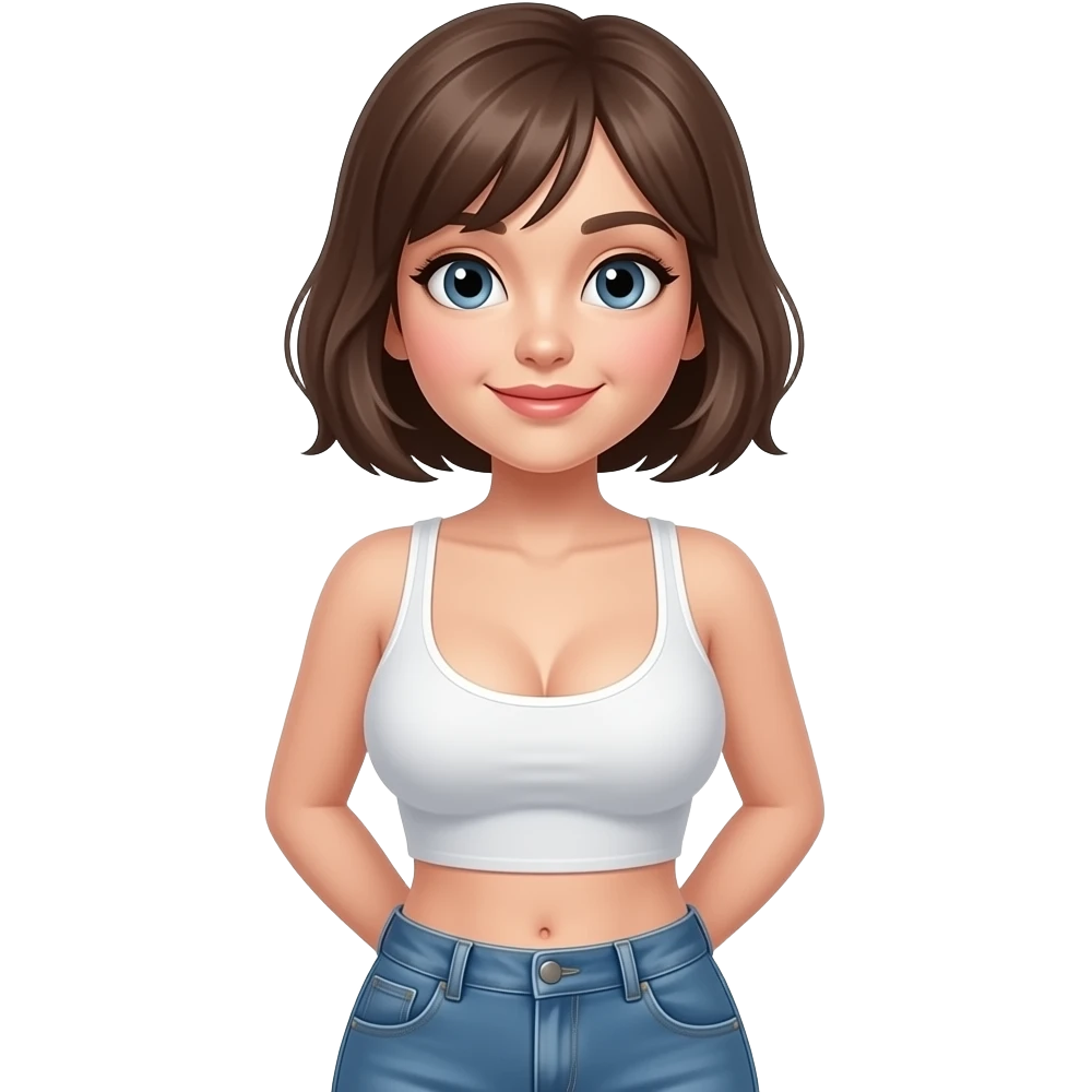 A White girl with a big breath and big ass and small waist who has a bob has hairstyle emoji
