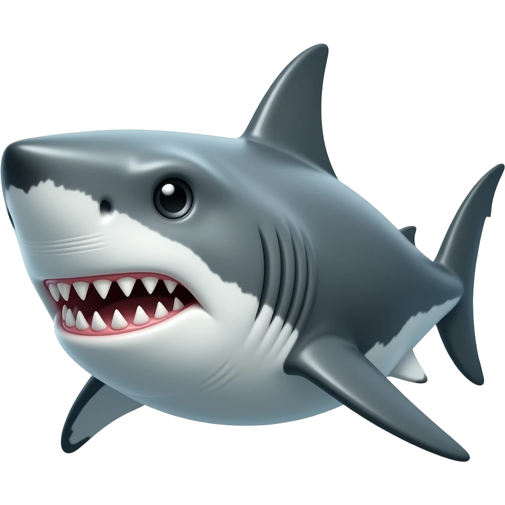 Tubarao agressivo,n tao animado emoji