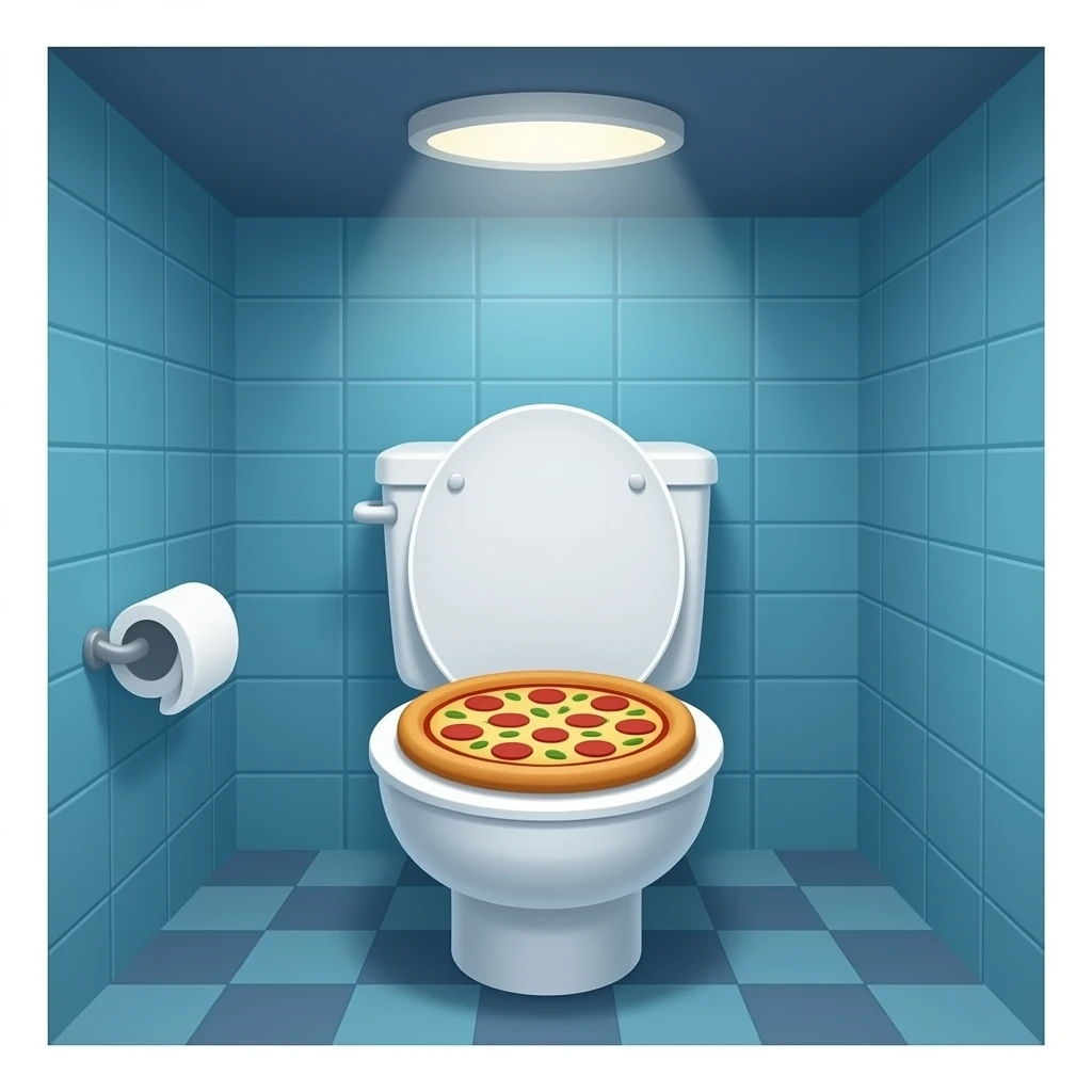 i put pizza inside the toliet emoji
