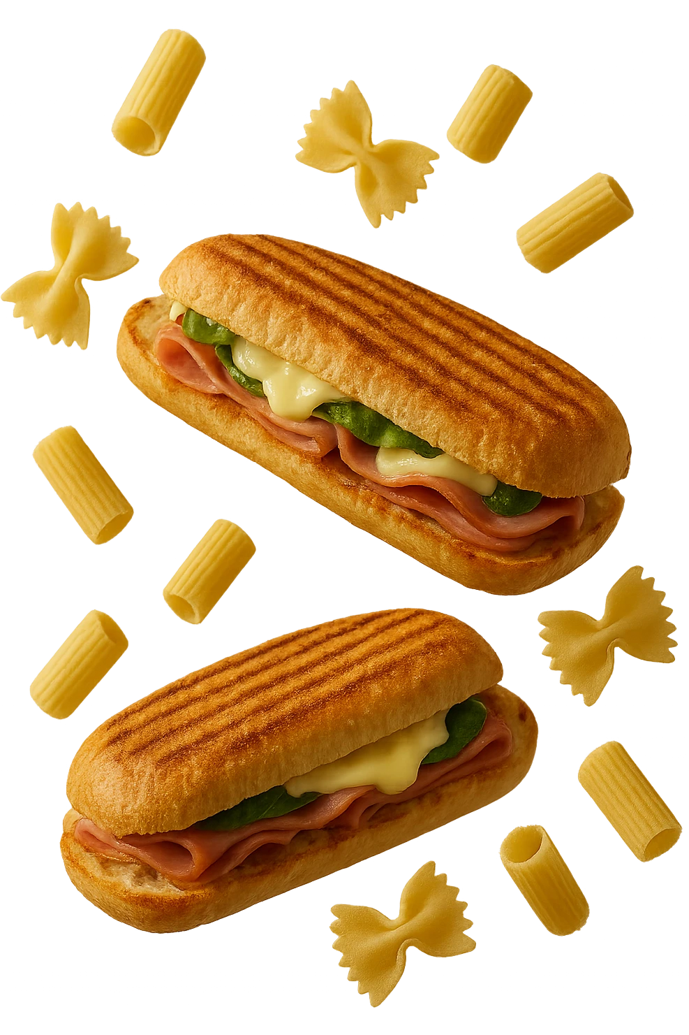panini e pasta fluttuano in aria  emoji