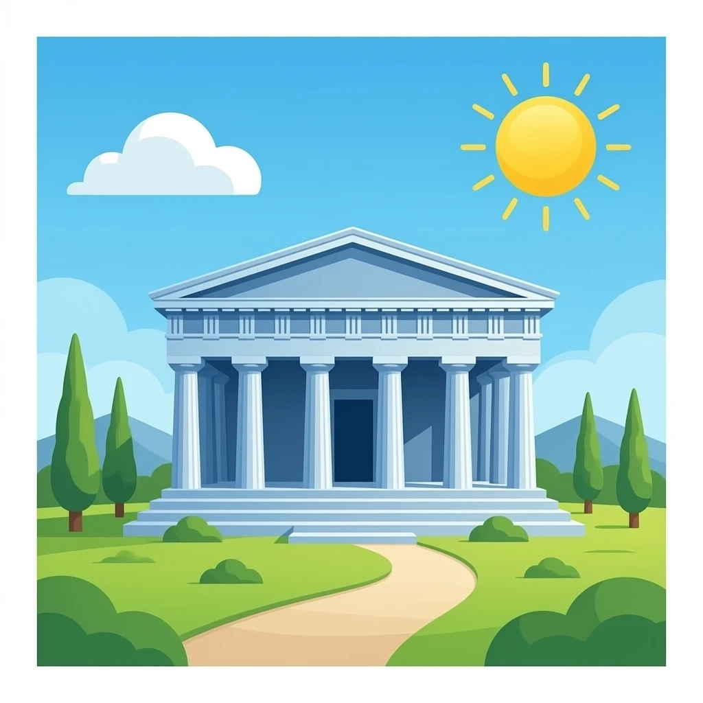 Blauer Grichischer Tempel tranzparenter hintergrund emoji