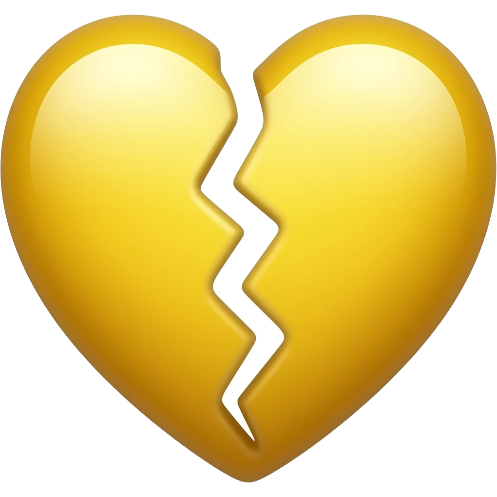 Yellow heart break emoji