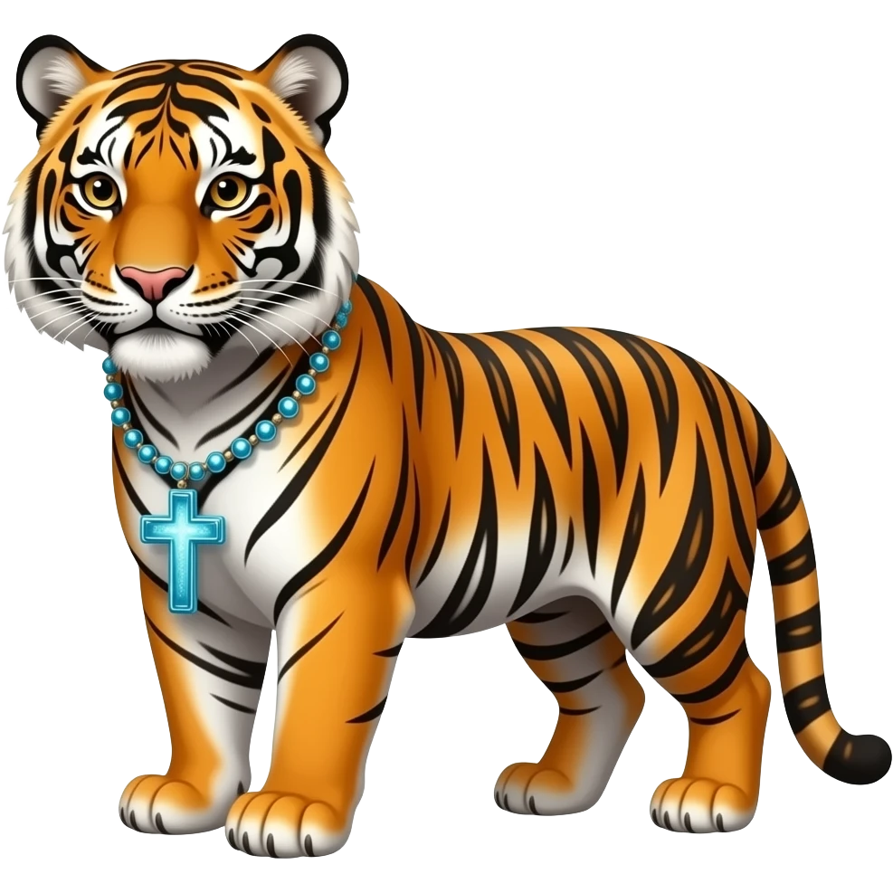 cruz sagrada tiger vidro brilhante com rosário tiger vidro brilhante emoji