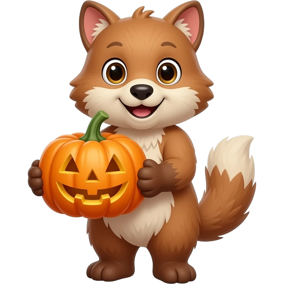 animal holding pumpkin emoji